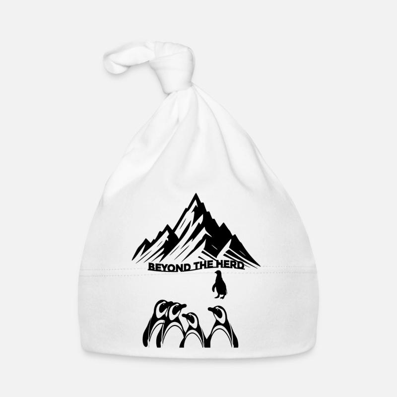 Lone Explorer Penguin Tee - Choisissez votre propre chemin - Bonnet bio Bébé - blanc