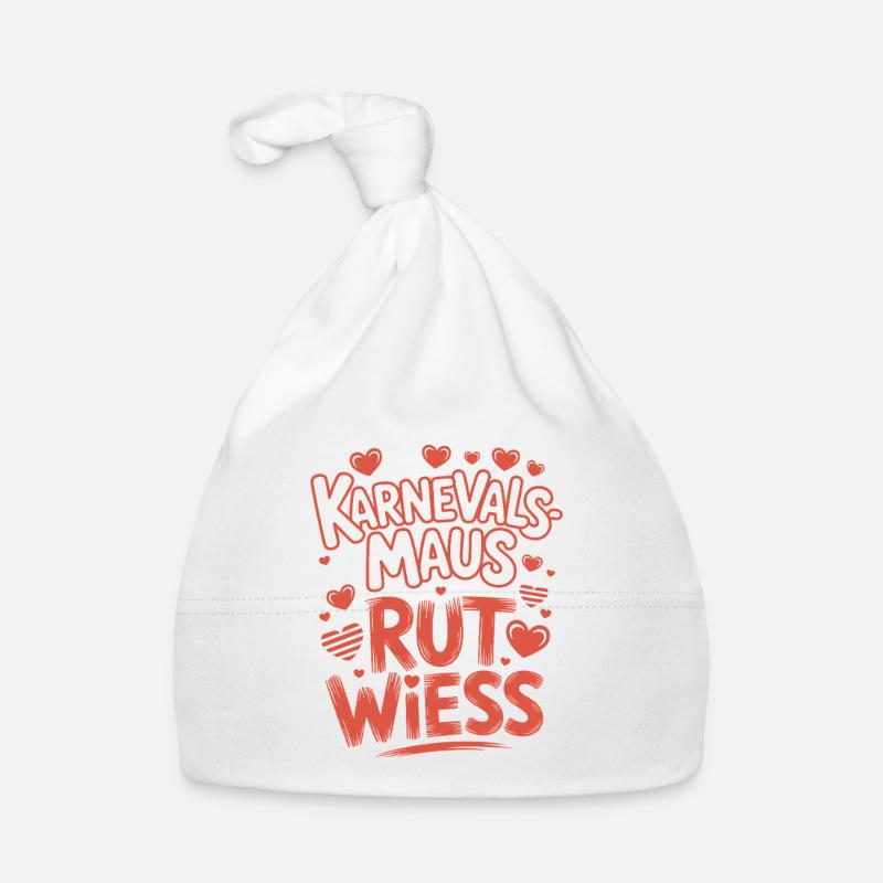 Karnevalsmaus Rut Wiess Köln Kölner Karneval Maus Baby Bio-Mütze