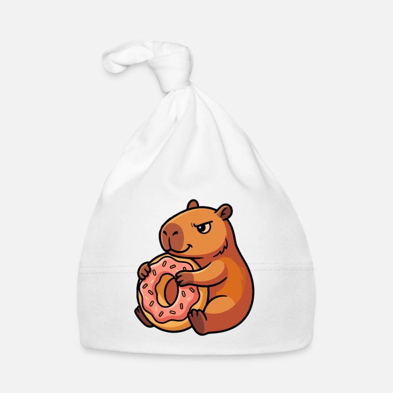 Capybara avec motif d’animal coquin et coquin Bonnet bio Bébé