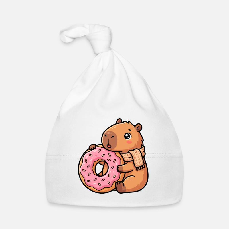 Capybara avec motif d’animal mignon et douillet Bonnet bio Bébé