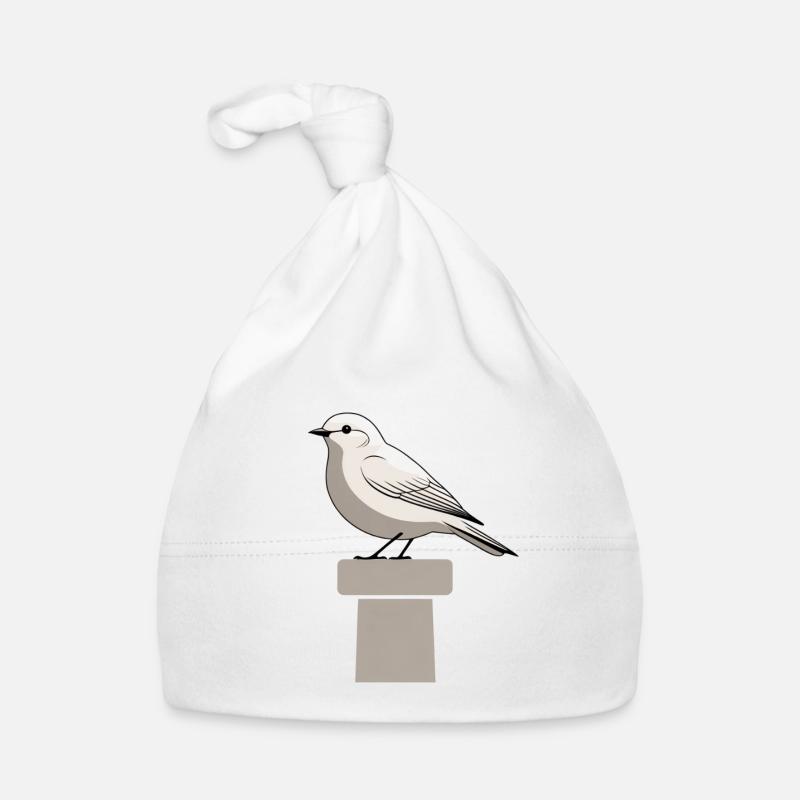 Mouette sur bloc – Illustration minimaliste - Bonnet bio Bébé - blanc