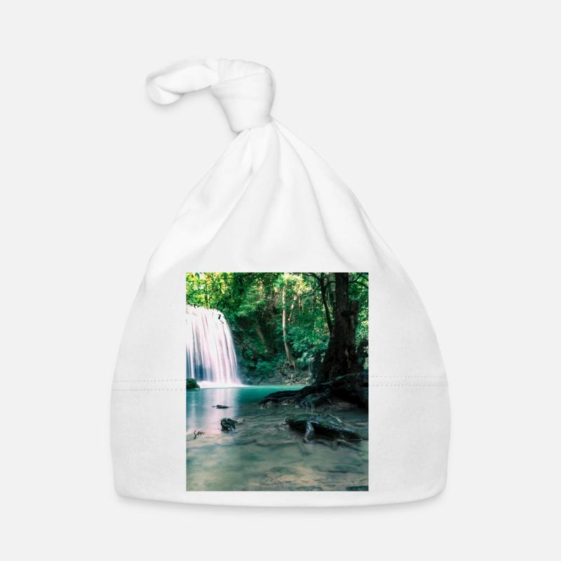 Green Waterfall in the Forest Organic Baby Cap