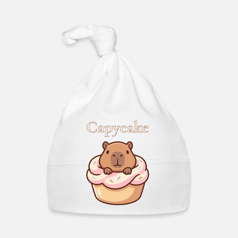 Capybara capybara dans un motif sucré de cupcake Bonnet bio Bébé
