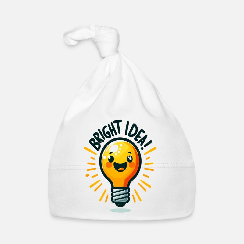 Cheerful Light Bulb Idea Organic Baby Cap