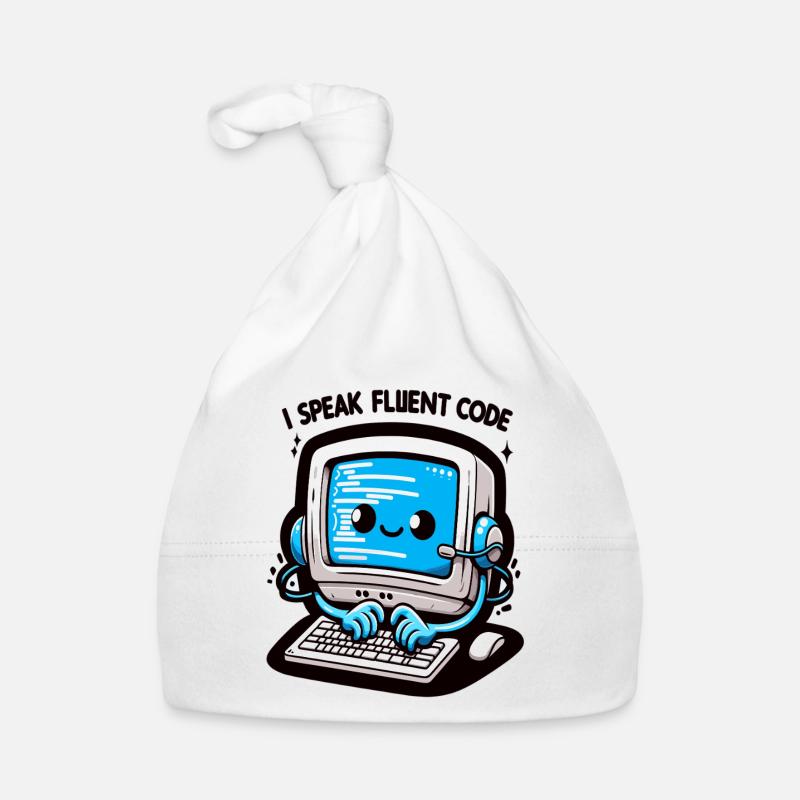 Je parle couramment du code rétro informatique Bonnet bio Bébé