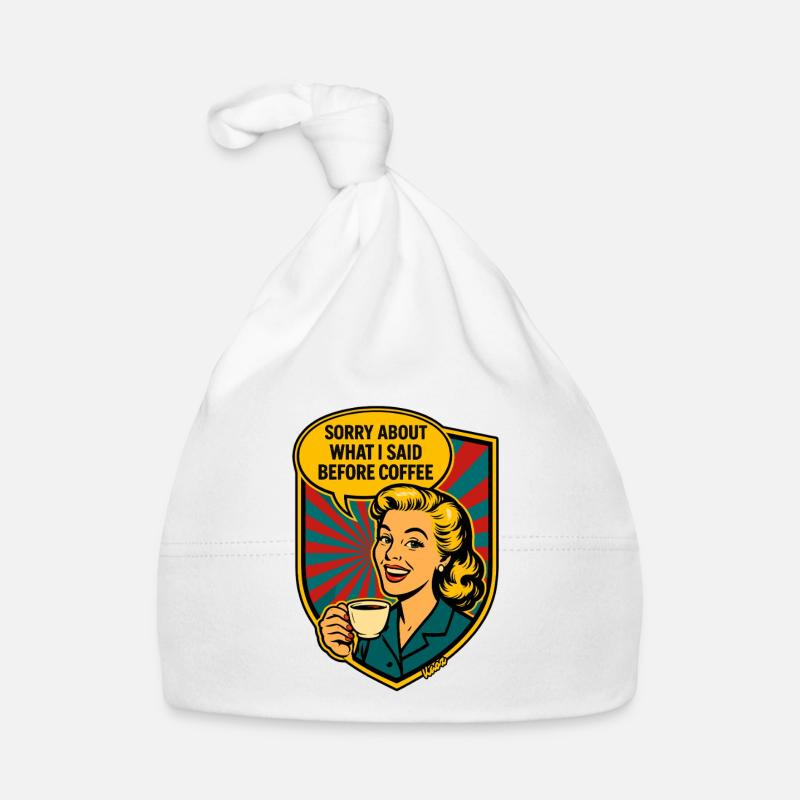 Bevor Kaffee – Retro Meme Baby Bio-Mütze