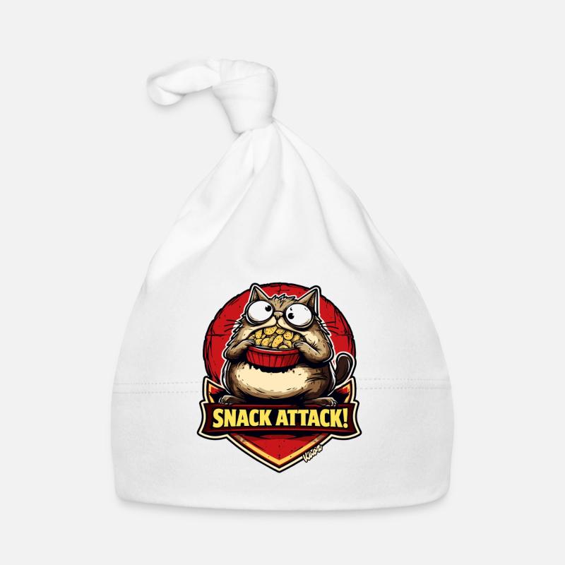 Snack attack cat with popcorn Organic Baby Cap