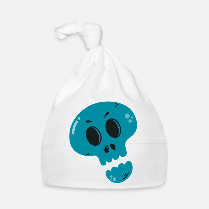 Melted Blue Skull Organic Baby Cap