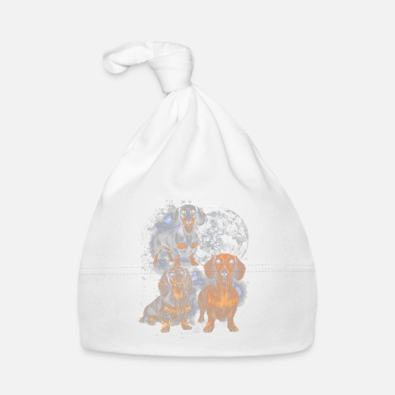 Teckel dans la lune spatiale Bonnet bio Bébé