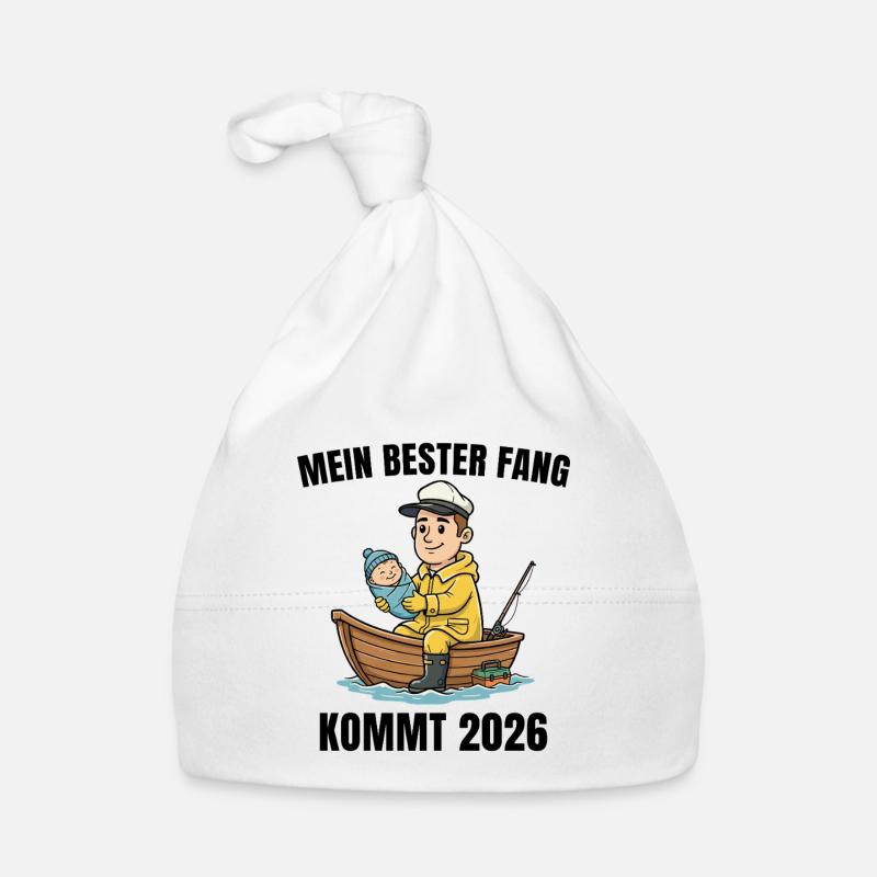 Vaterschaft 2026 Angler Werdender Papa Baby Bio-Mütze