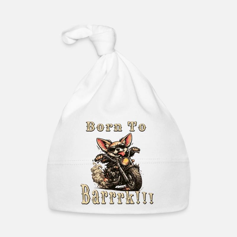 Biker Chihuahua – Cooler Hund mit Lederjacke Baby Bio-Mütze