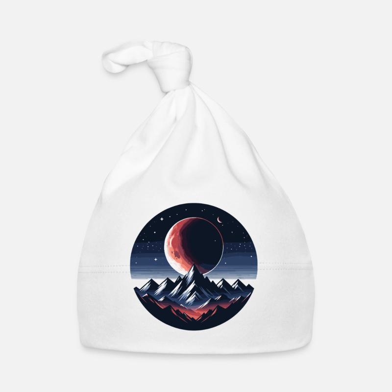 Clair de lune au-dessus d’une chaîne de montagnes Bonnet bio Bébé
