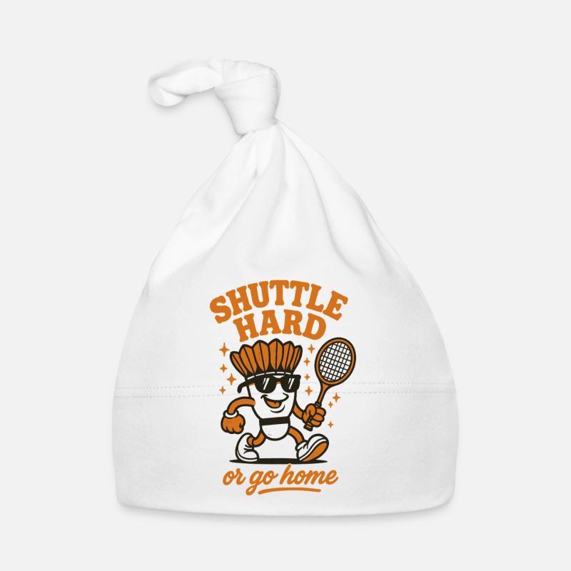 Shuttle Hard | Badminton Motivation Saying Organic Baby Cap