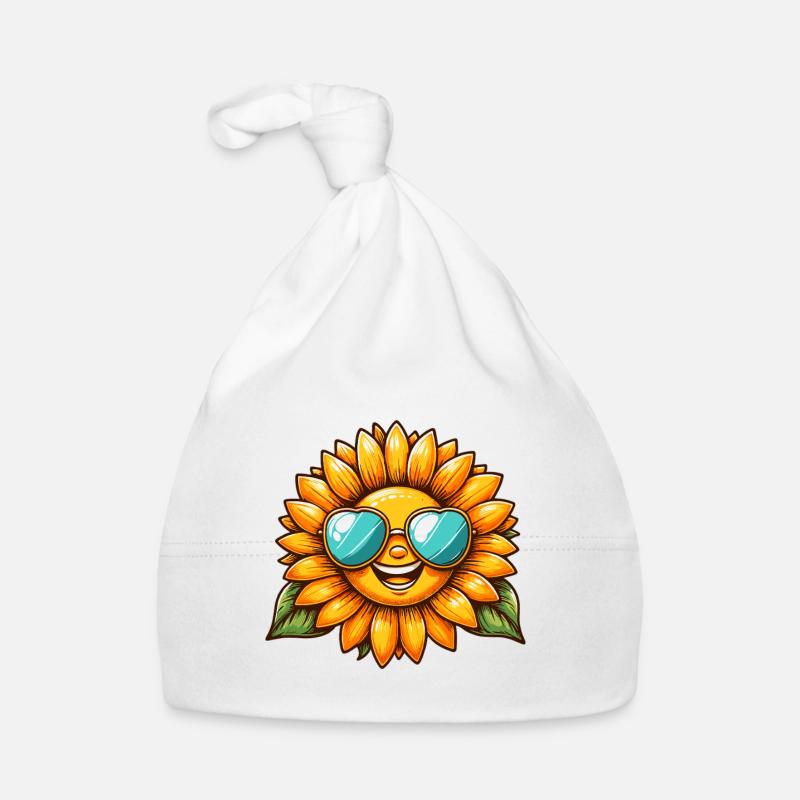 Rayon de soleil avec motif lunettes de soleil Bonnet bio Bébé