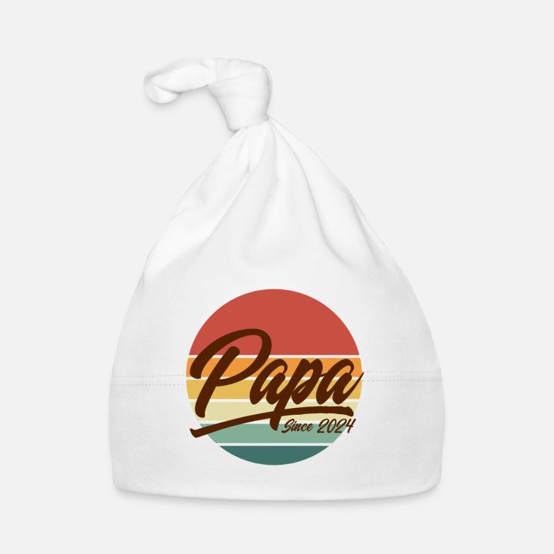 Papa seit 2024 Retro Sunset Est Jahr Baby Bio-Mütze