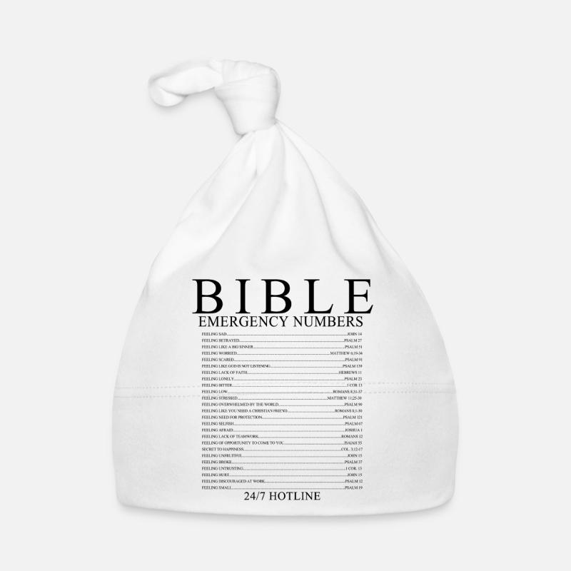 Numéros d’urgence bibliques Conception de la foi chrétienne Bonnet bio Bébé
