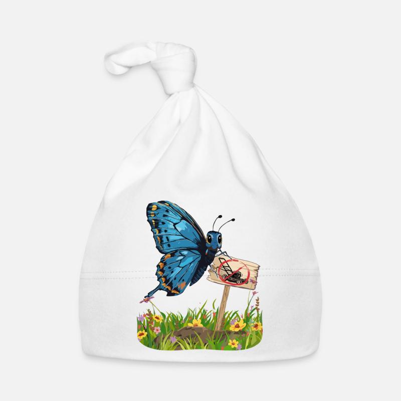 Papillon avec un signe pour plus de défi nature Bonnet bio Bébé