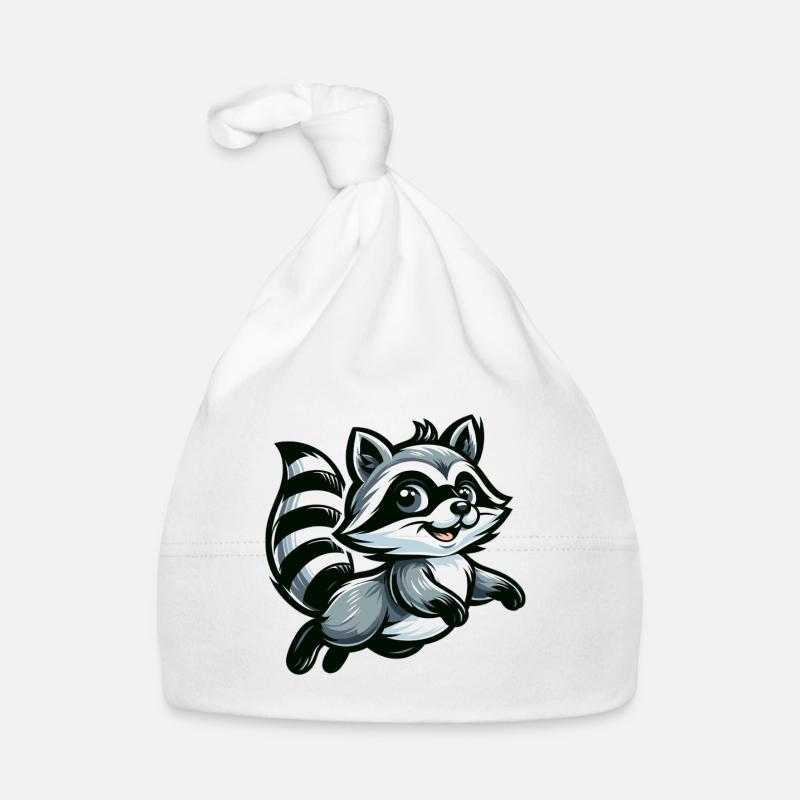 Dessin animé mignon sur les ratons laveurs Bonnet bio Bébé