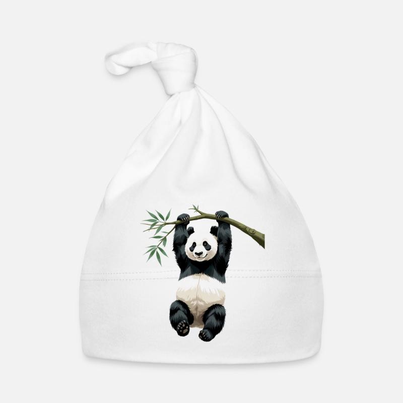 Hängender Panda Bambuszweig Baby Bio-Mütze