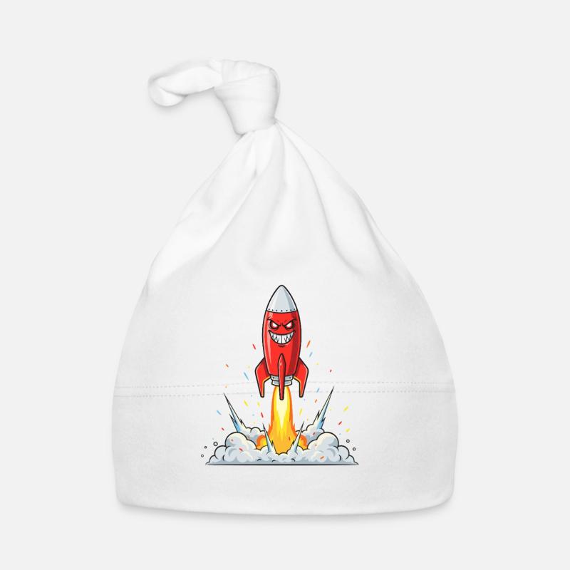 Wütender Raketen-Comic-Charakter Baby Bio-Mütze