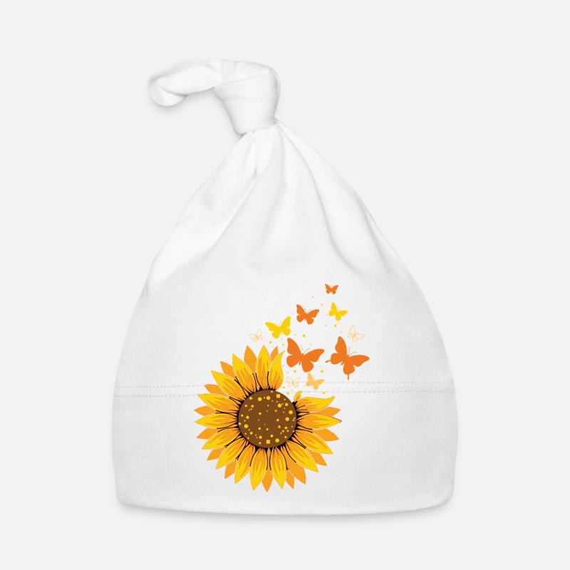 Sunflower Gift for Nature Lovers Organic Baby Cap