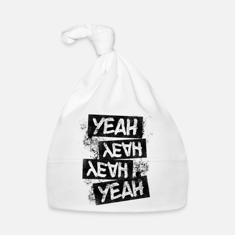 Grunge yes Rock Punk Distressed Text Graphic Organic Baby Cap