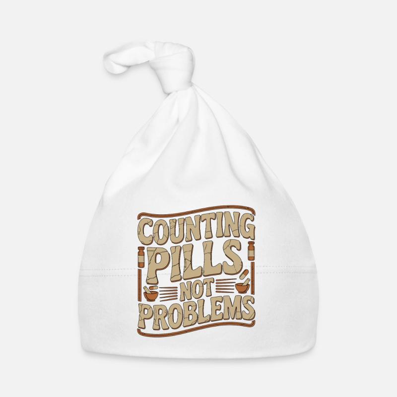 Pharmacist Student Counting Pills Pharmacy Trainee Baby Bio-Mütze