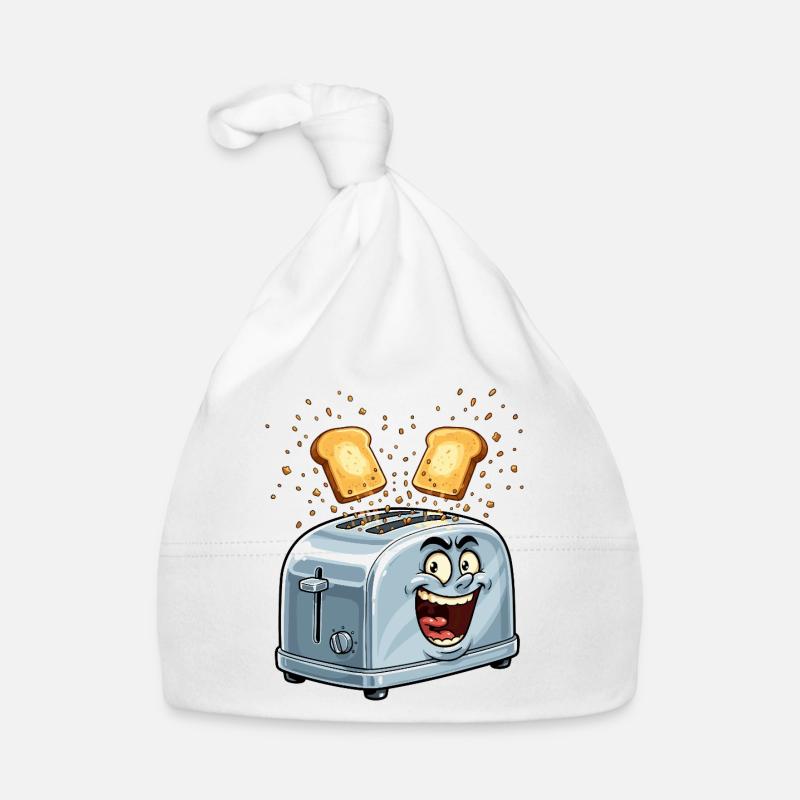 Fröhlicher Toaster mit springendem Toast Baby Bio-Mütze
