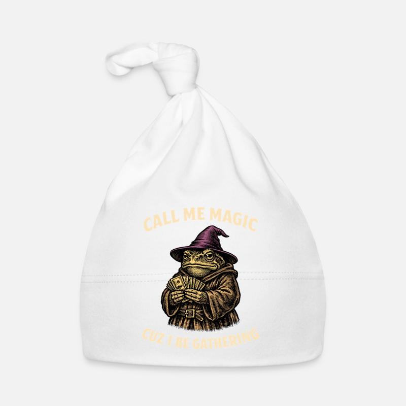 Call Me Magic Cuz I Be Gathering Funny Wizard Frog Organic Baby Cap