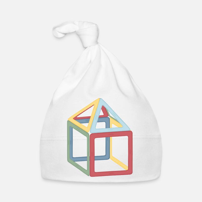 Colorful Cube Block Composition Organic Baby Cap