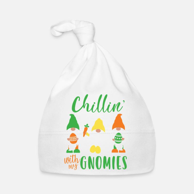 Chillin’ With My Gnomies Easter Design - Organic Baby Cap - white