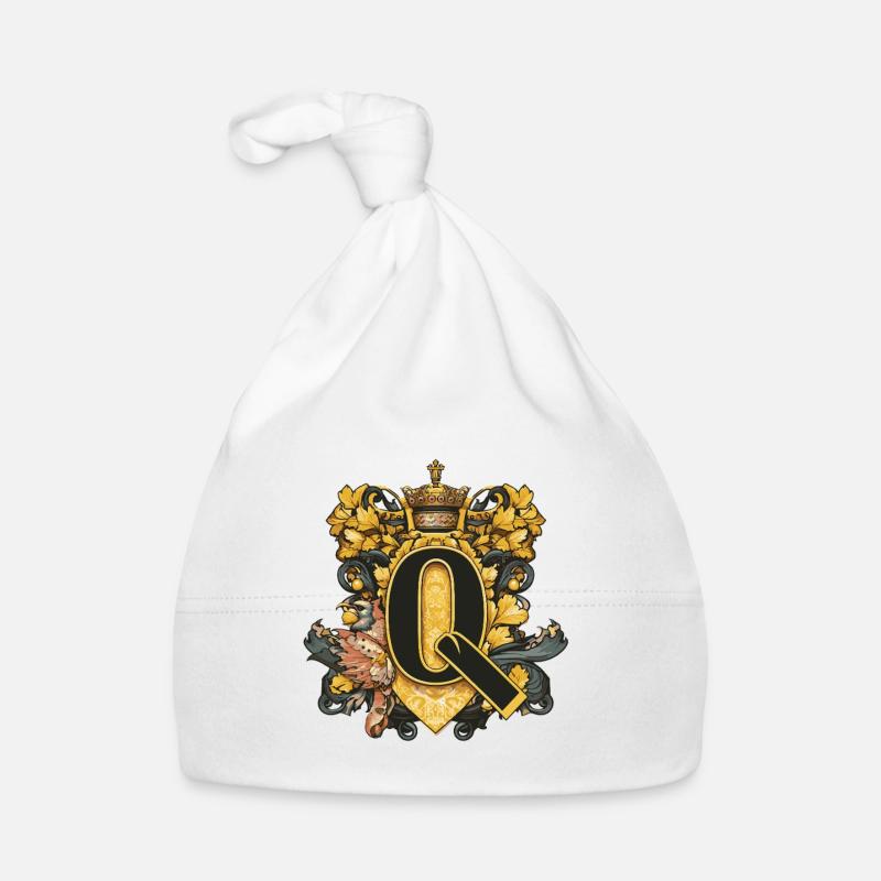 Q Buchstabe Name Krone Baby Bio-Mütze
