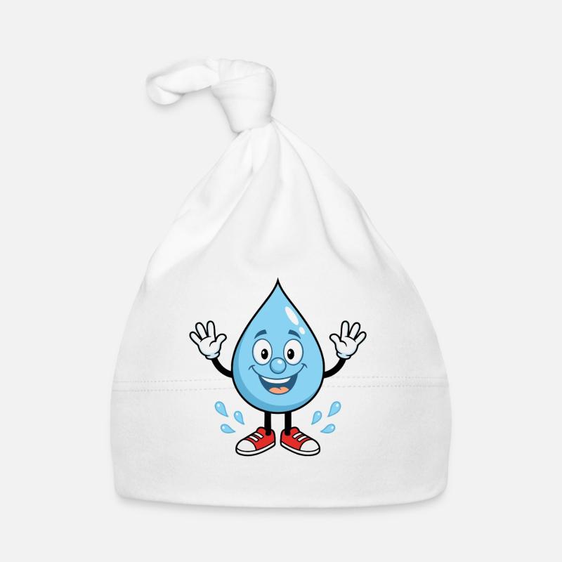 Drop d’eau heureuse avec des baskets Bonnet bio Bébé