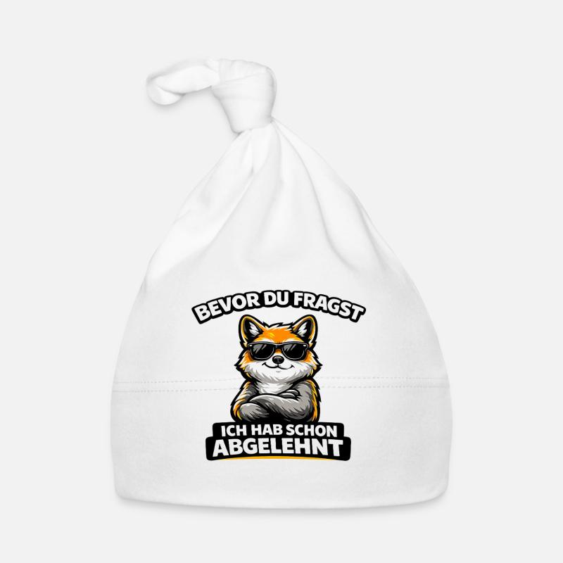 Avant que vous ne demandiez : Refusé ! Renard avec des lunettes de soleil Bonnet bio Bébé