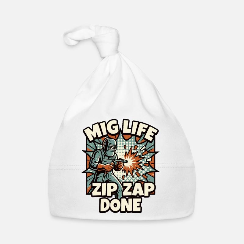 WELD MODE ZIP ZAP DONE Spruch Baby Bio-Mütze