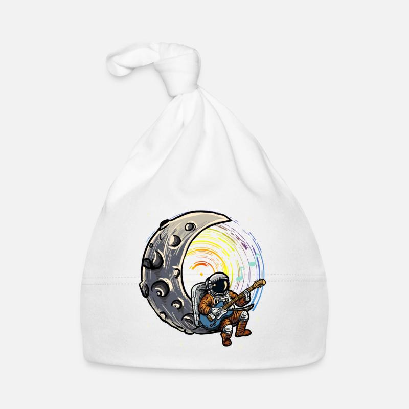 Guitariste astronaute sur la Lune Bonnet bio Bébé