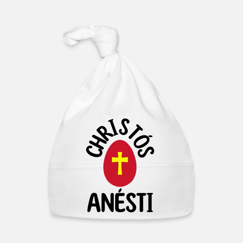 Christos Anesti Greek Easter Egg Orthodox Easter Organic Baby Cap