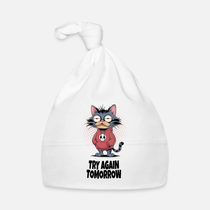 Try Again Tomorrow Cat – Funny Cat Saying Organic Baby Cap