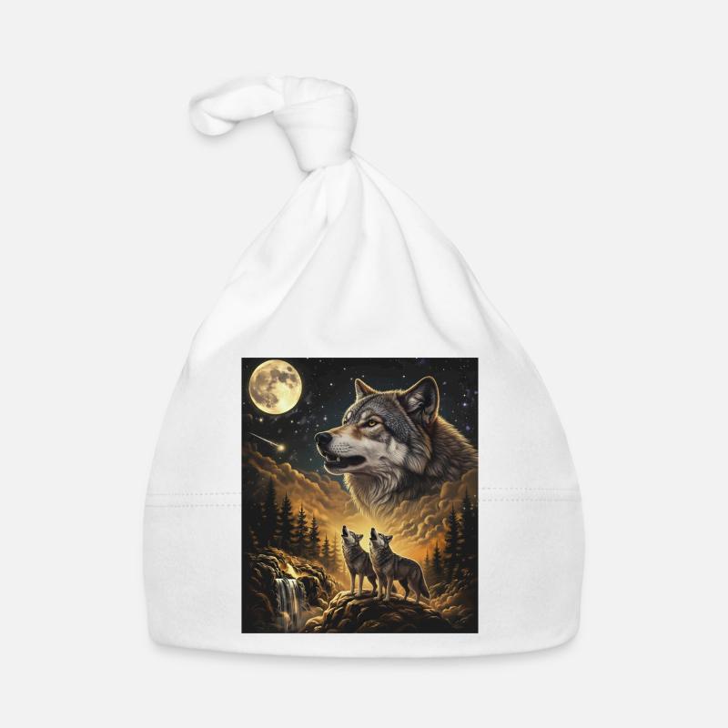 Moonlight Wolf: Nightwood Guardian Organic Baby Cap