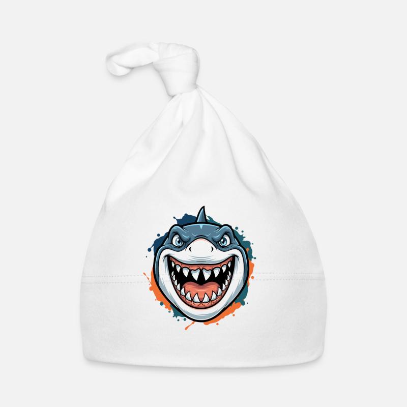 Dessin animé du requin souriant Bonnet bio Bébé
