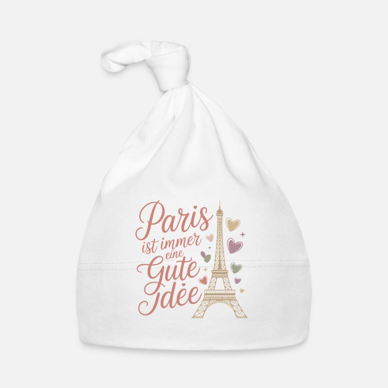  Paris Ist Immer Eine Gute Idee Eiffelturm Herzen Baby Bio-Mütze