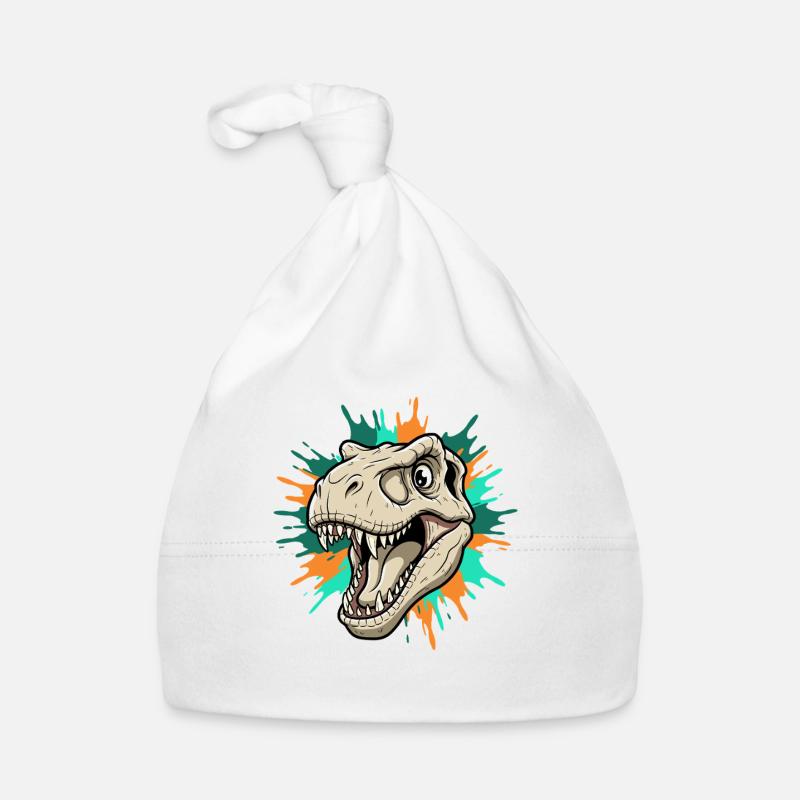 Tête de T-Rex avec des éclaboussures de peinture Bonnet bio Bébé