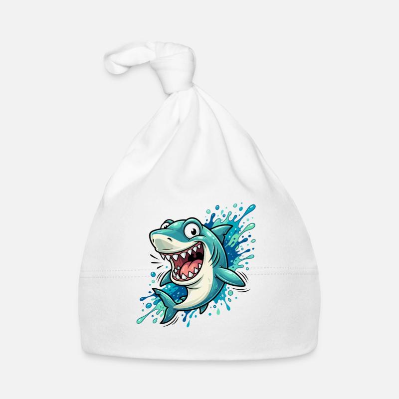 Requin de dessin animé qui gicle Bonnet bio Bébé