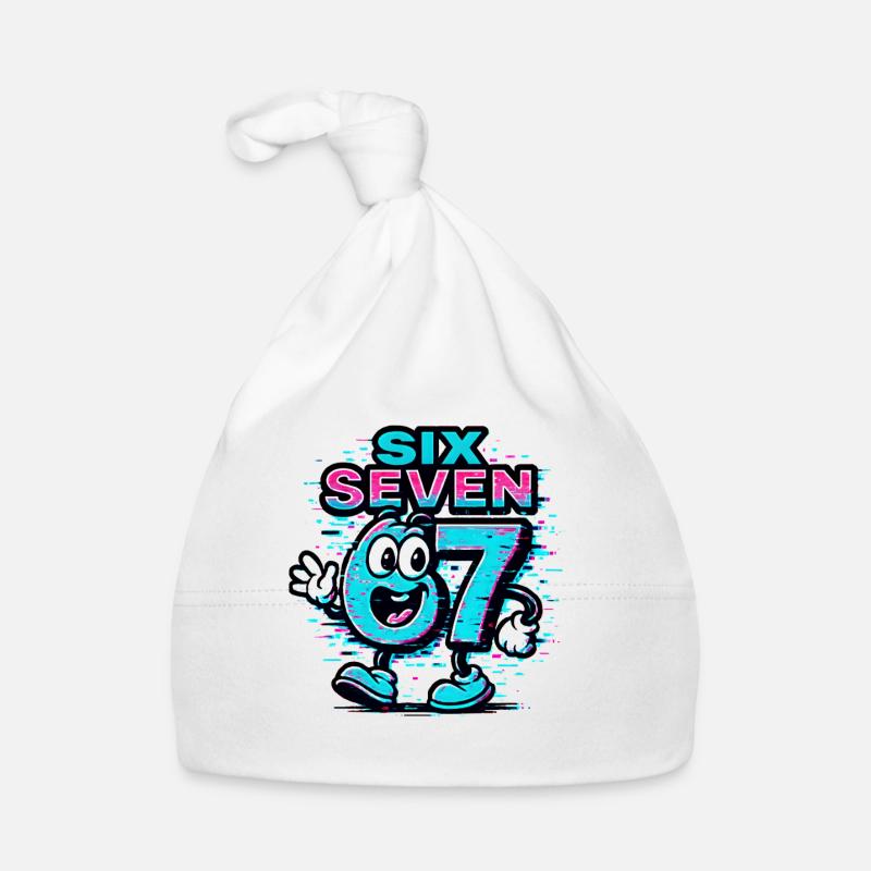 Six Seven 67 Meme Glitch Mascotte Italian Brainrot Bonnet bio Bébé