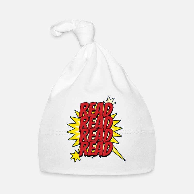 Read Design - Comic Superhelden Look - Baby Bio-Mütze - Weiß
