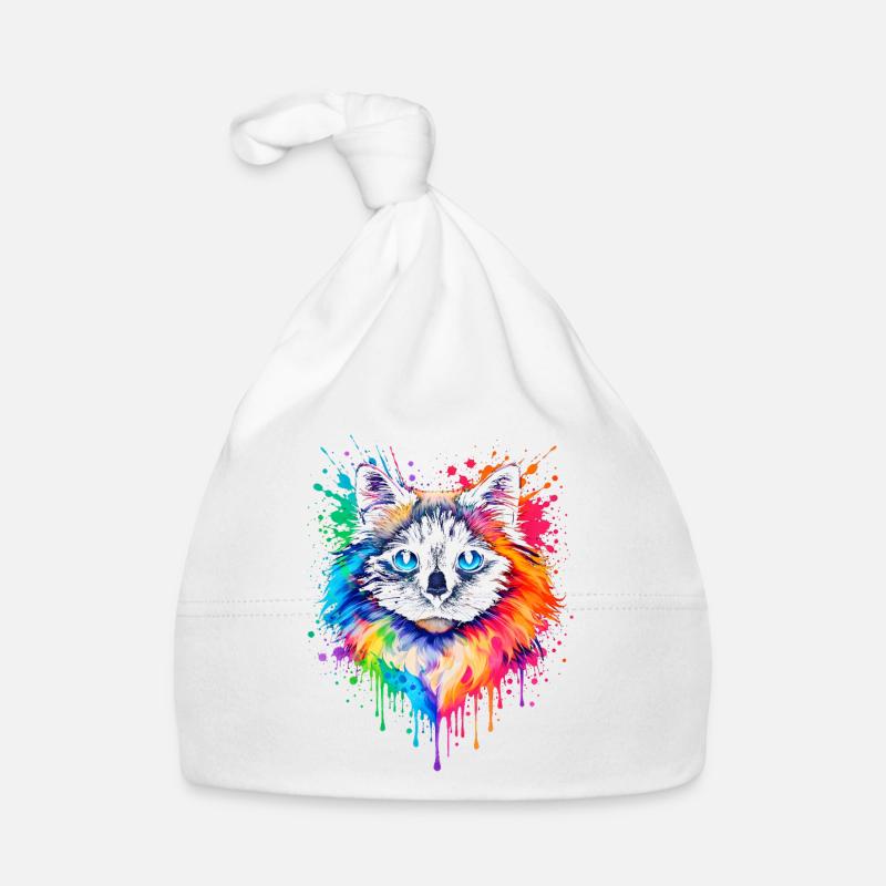 Ragdoll in Neon | Cat Art Pop Art Organic Baby Cap