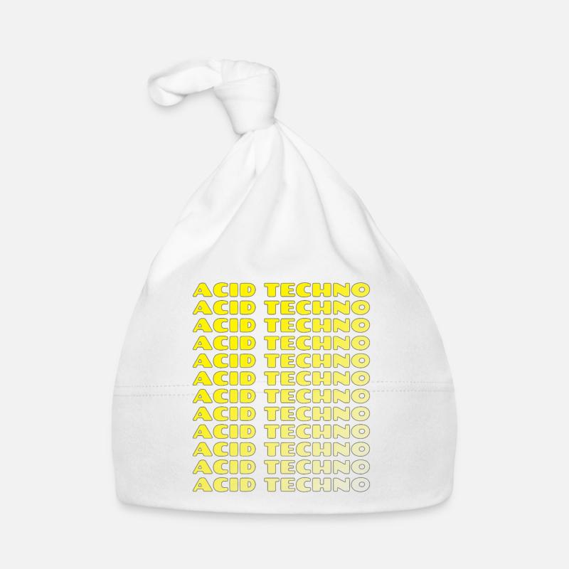 Acid Techno Repeat Neon - Baby Bio-Mütze - Weiß
