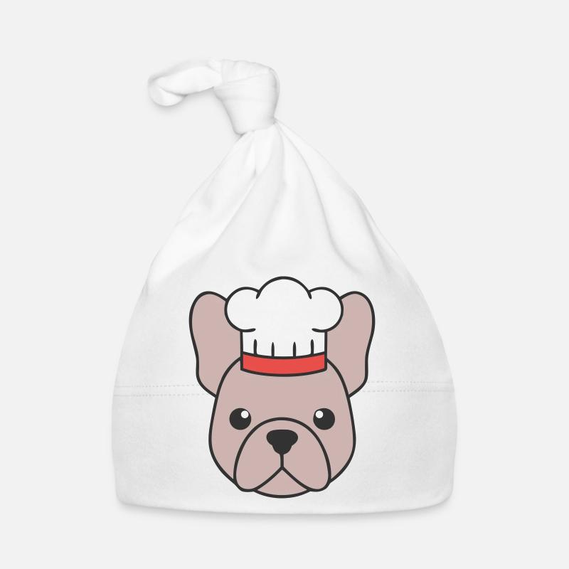 Frenchie Chef Hat Head Logo Organic Baby Cap