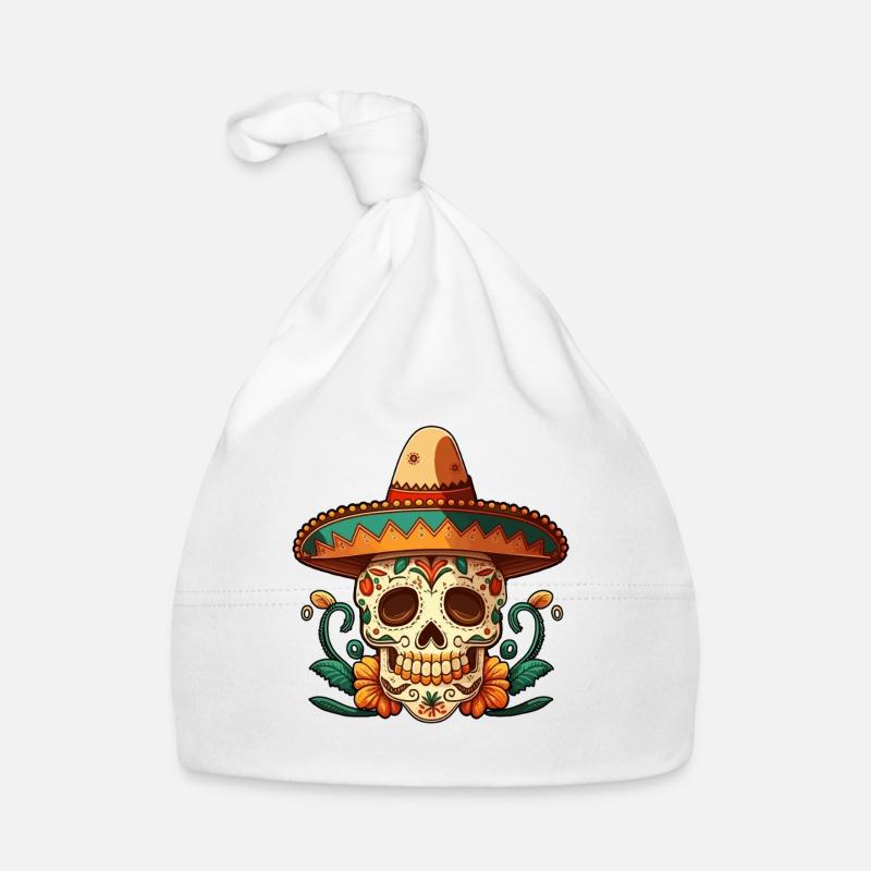 Flower Sugar Skull Cinco De Mayo Baby Bio-Mütze