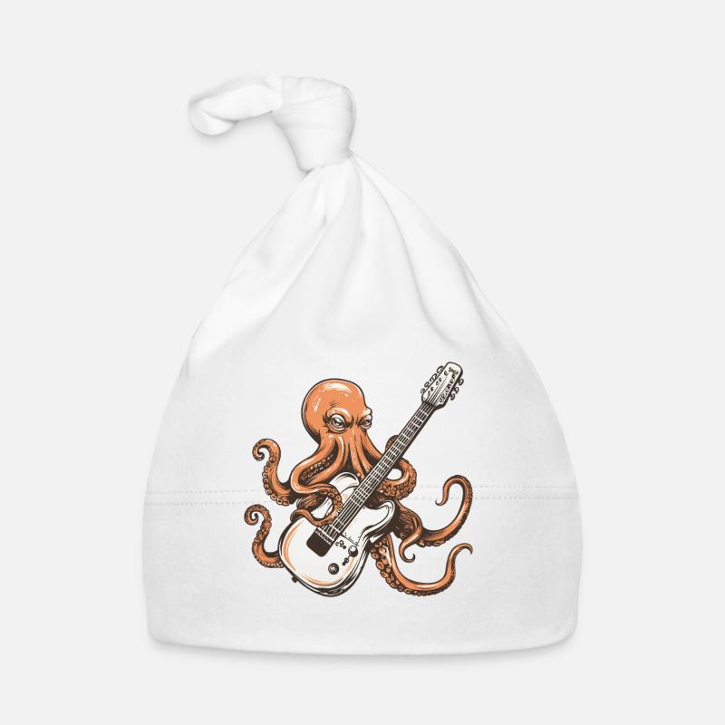 Octopus Guitar Riff Organic Baby Cap